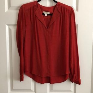 See U Soon blouse, machine washable slightly crinkle fabric, Rusty orange